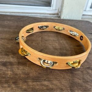 Meinl Recording-Combo Wood Tambourine One Row Dual Alloy Jingles Super Natural